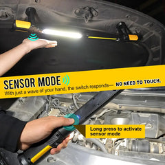 SYLSTAR Mechanic Work Light Bar with Upgraded Sensor Control - 2400LM LED, 4400mAh Rechargeable Underhood Work Light with Hooks & Magnetic Base for Car Repairing, Garage Workshop, Emergency
