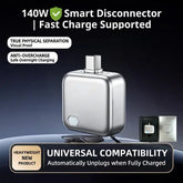 🔋140W Smart Auto-Stop Eject Charger – Safe Anti-Overcharge Physical Disconnect Battery Guard 🛡️