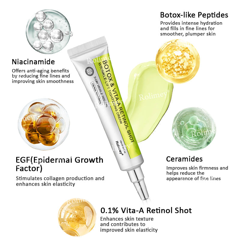 🎈❣️Made and shipped from the USA 💫Rolimey® Botox & Vita-A Retinol Shot Wrinkle-Lift Tightening cream - Last Day Promotion 70% OFF