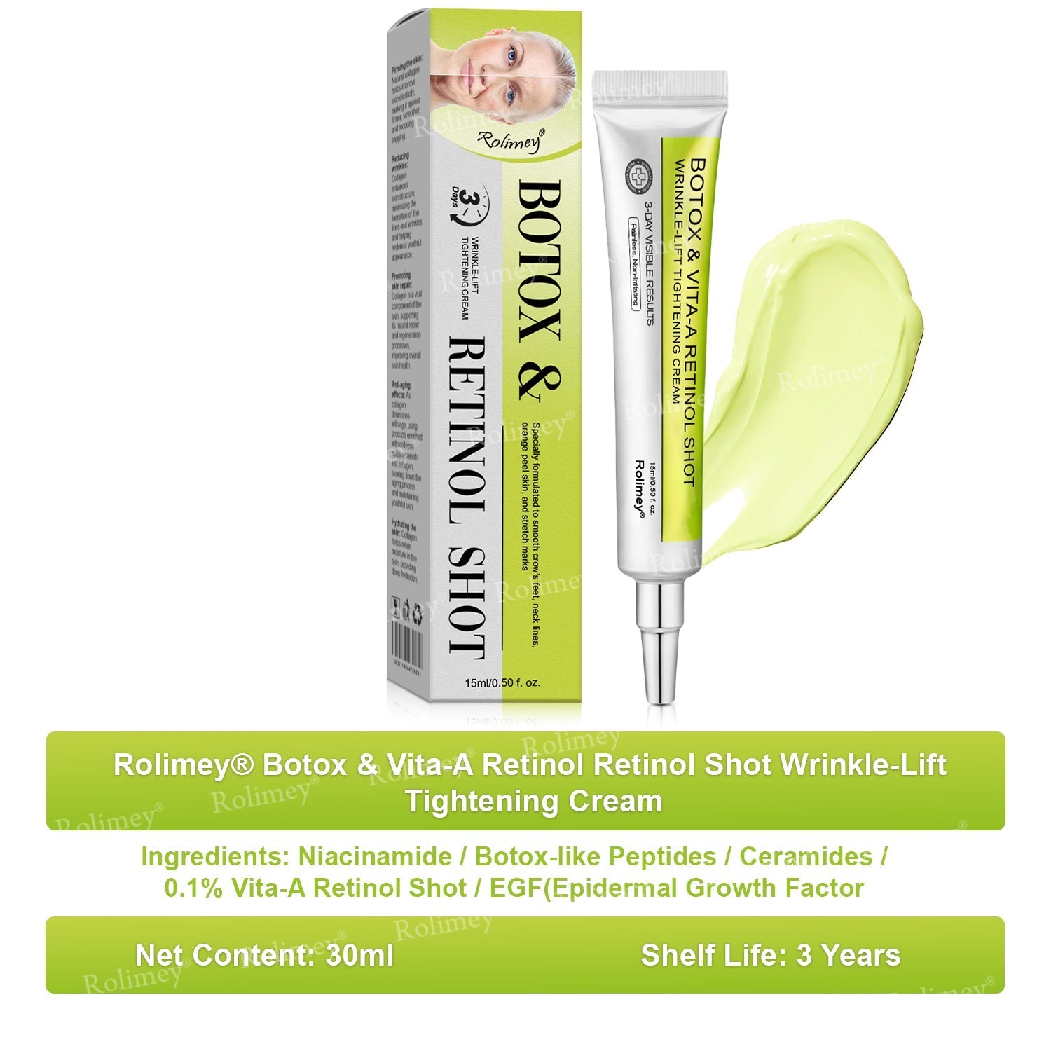 🎈❣️Made and shipped from the USA 💫Rolimey® Botox & Vita-A Retinol Shot Wrinkle-Lift Tightening cream - Last Day Promotion 70% OFF