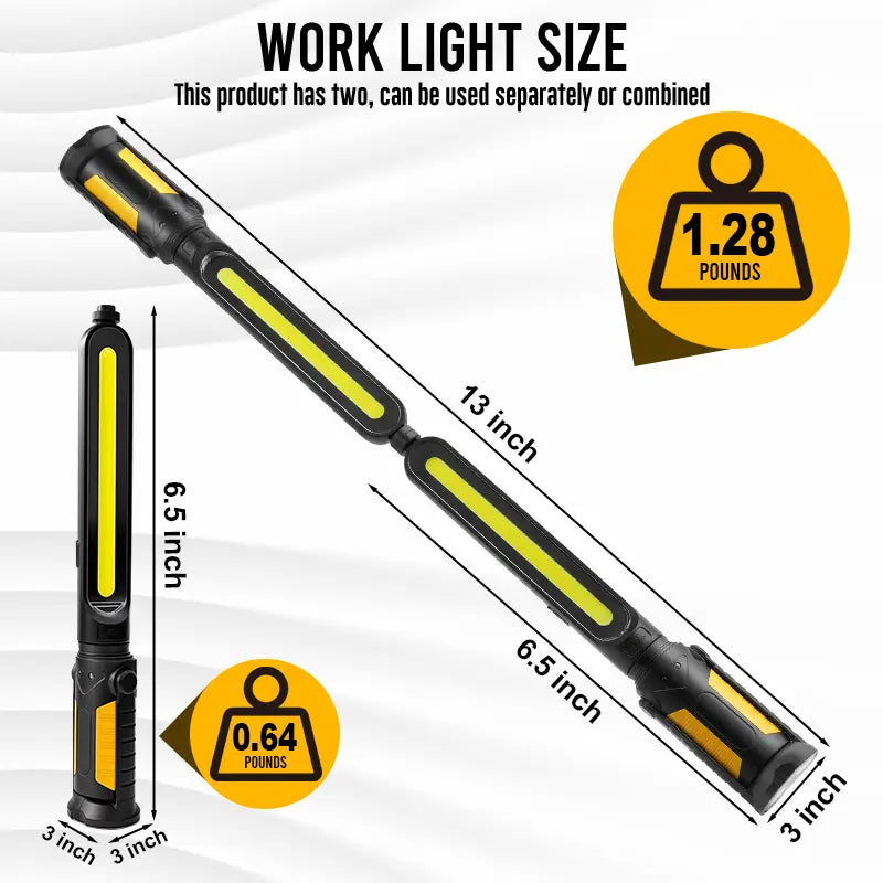 SYLSTAR Mechanic Work Light Bar with Upgraded Sensor Control - 2400LM LED, 4400mAh Rechargeable Underhood Work Light with Hooks & Magnetic Base for Car Repairing, Garage Workshop, Emergency