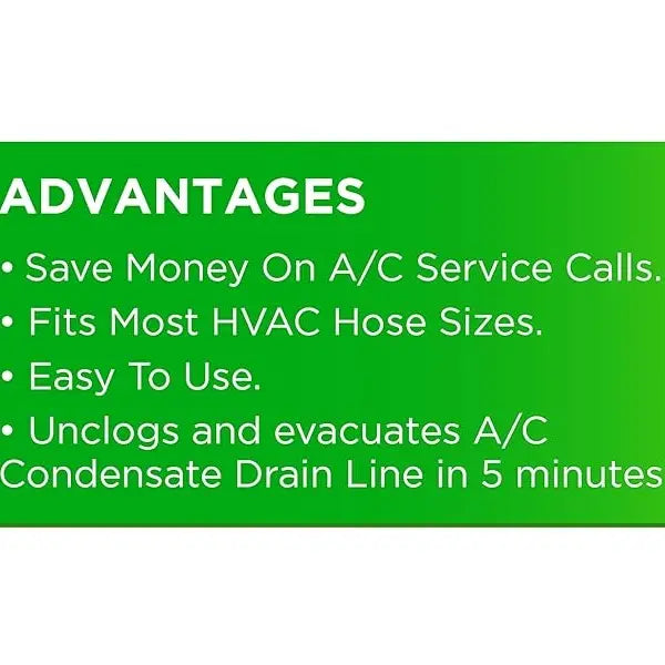 AC Drain Line Cleaner Adapter Evacuates & Unclog AC Drain Line - HVAC to PVC AC Drain Line Cleaner Tool - Universal Fit AC Drain Line Unclogger - AC Drain Line Cleaning Tool - Clear Visibility