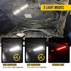 SYLSTAR Mechanic Work Light Bar with Upgraded Sensor Control - 2400LM LED, 4400mAh Rechargeable Underhood Work Light with Hooks & Magnetic Base for Car Repairing, Garage Workshop, Emergency