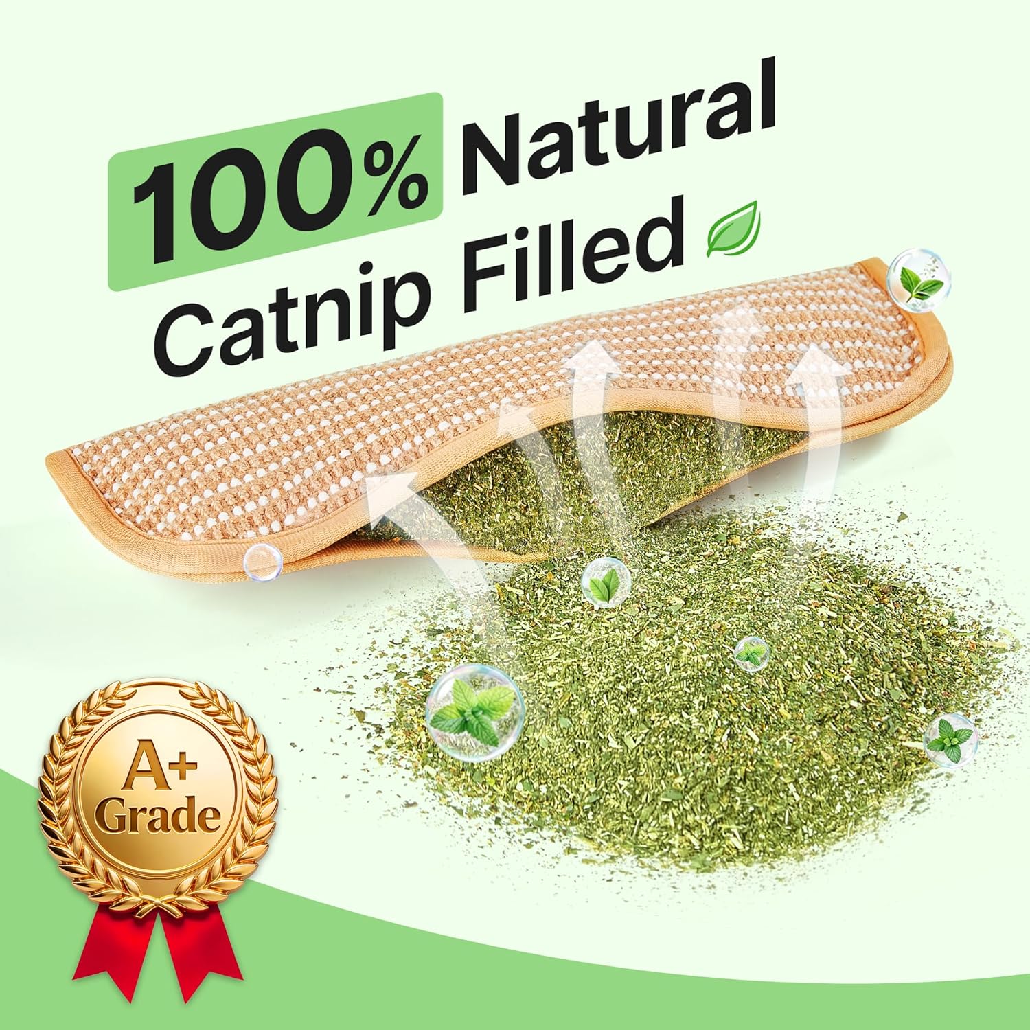 Potaroma Cat Toys Pack of with 6000mg A+ Organic Catnip, Soft Sisal Material Indoor Kitten Scratching and Kicker Toys, Drives Bored Cats Crazy with Fun Interactive Chew