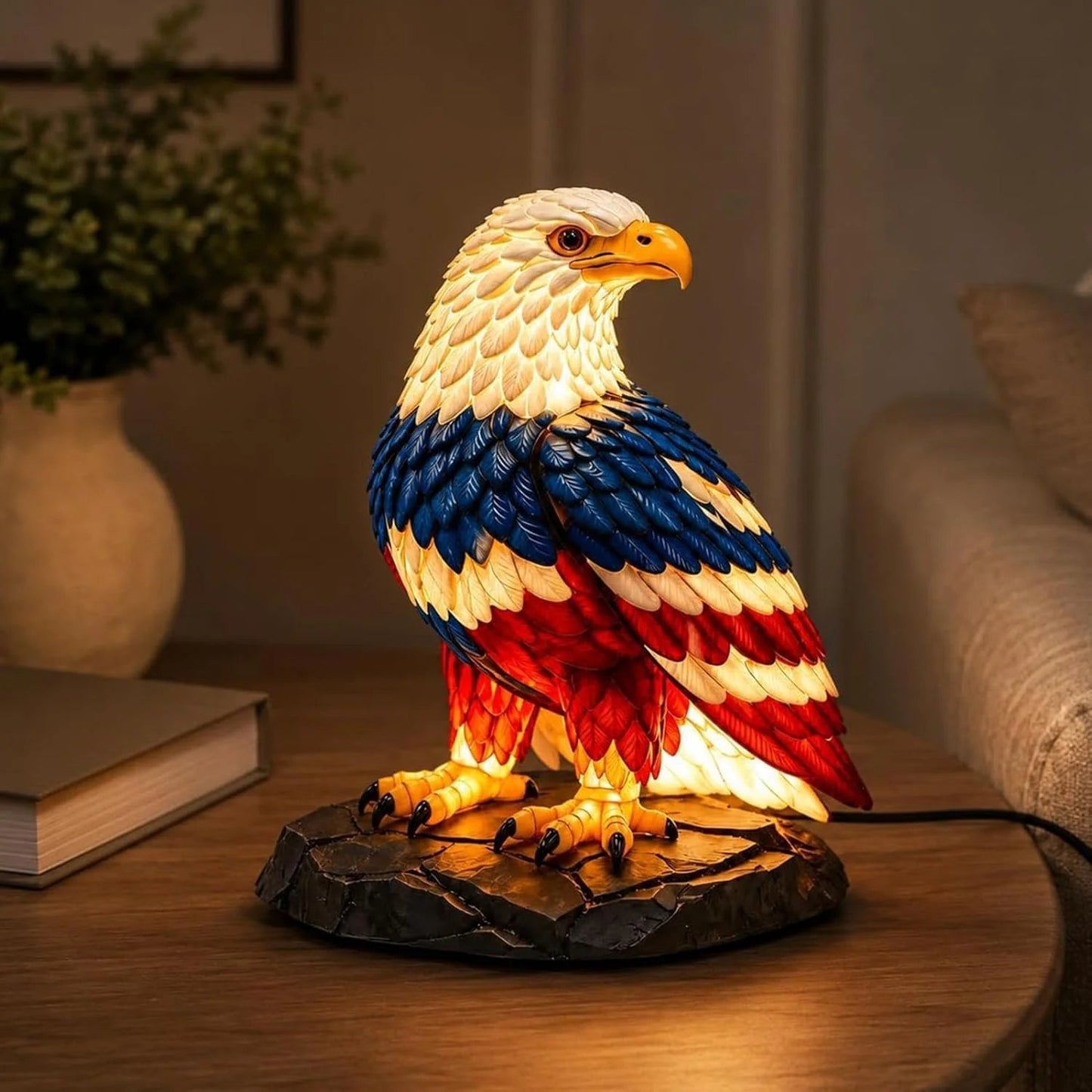⚡️Independence Day 49% OFF🦅🌙U.S. 250th Eagle Stained Glass Table Lamp✨
